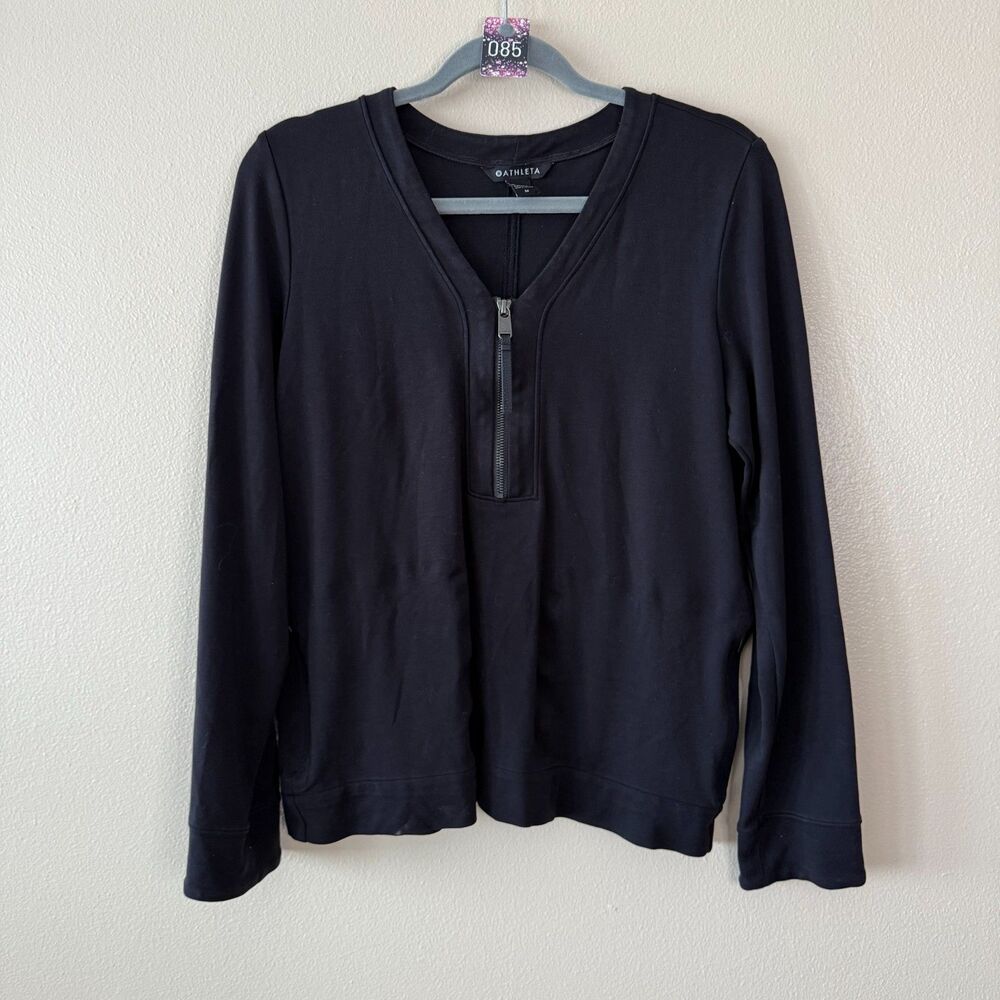 Athleta Black 1/4 Zip Pullover Sweatshirt